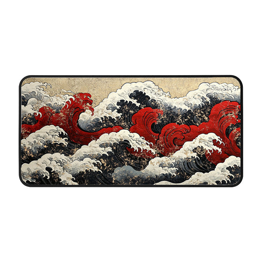 Crimson Waves Desk Mat