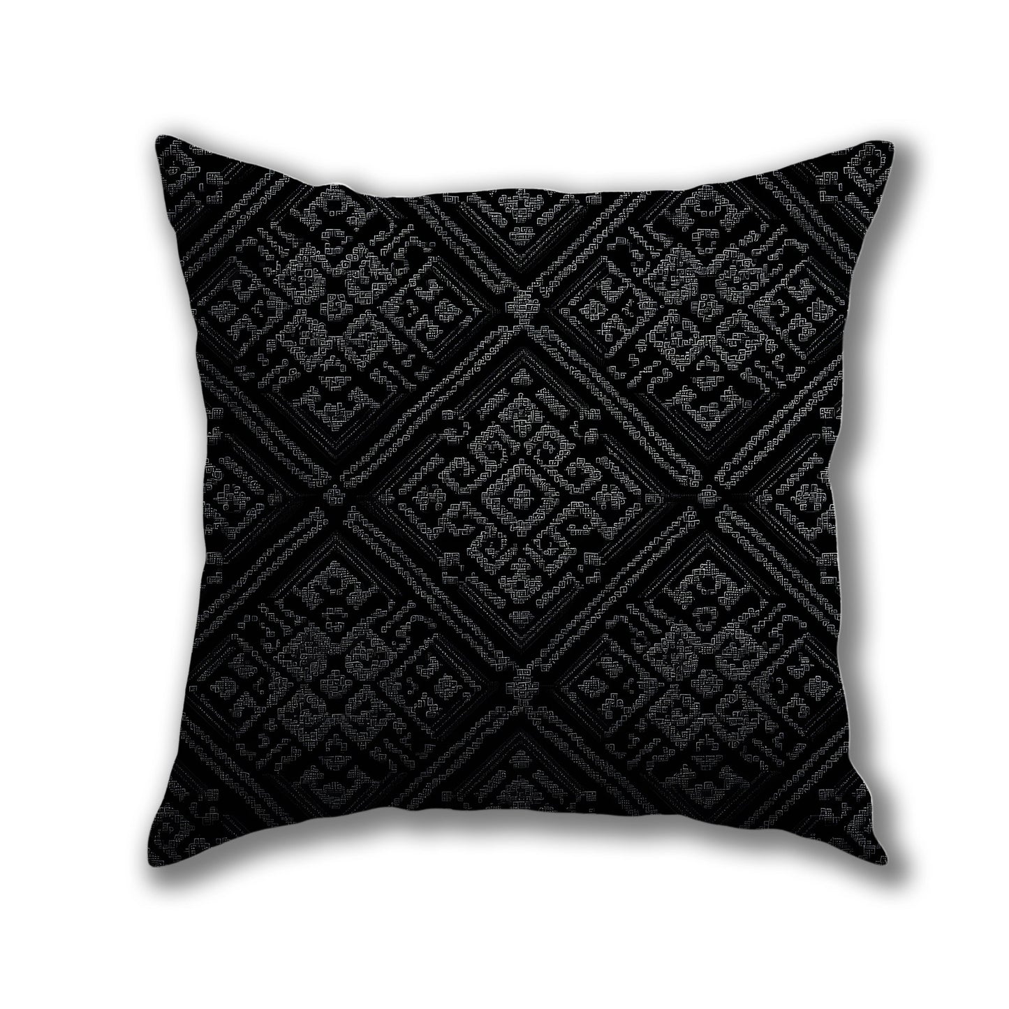 Dark Geometric Pattern Pillow