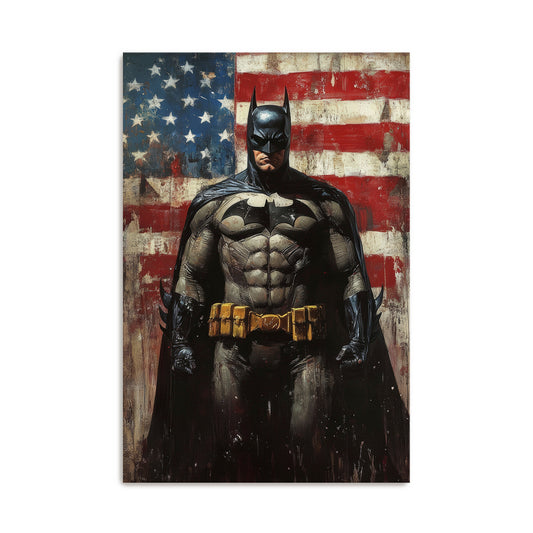 Dark Knight Before Flag Wall Art