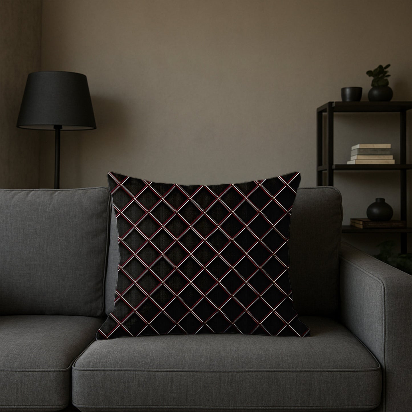 Diamond Grid Pattern Pillow