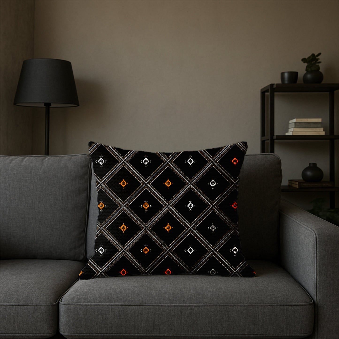 Diamond Pattern Tapestry Pillow