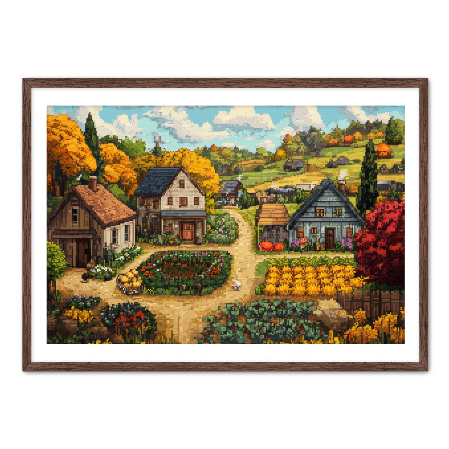 Fall in the Village Wall Art