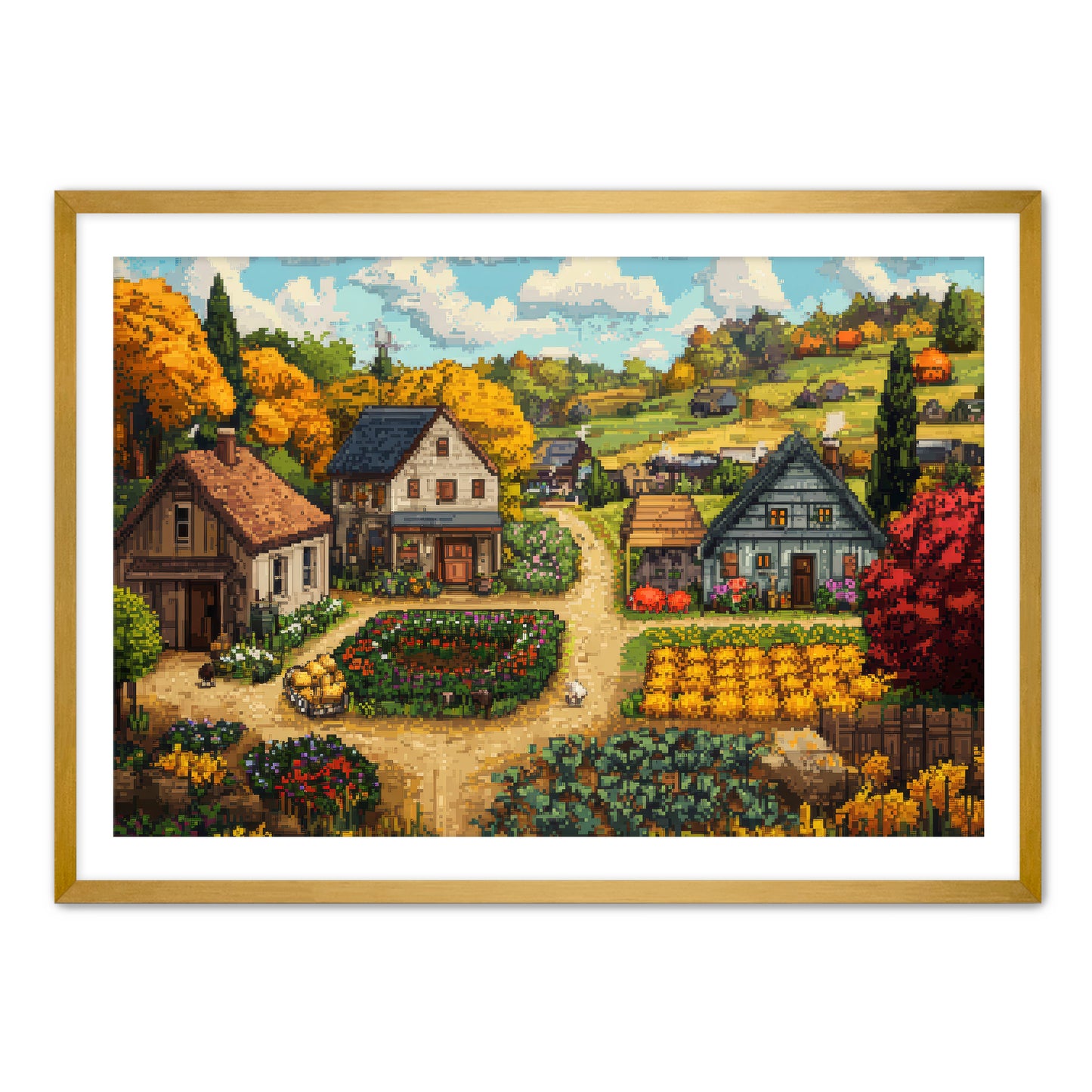 Fall in the Village Wall Art
