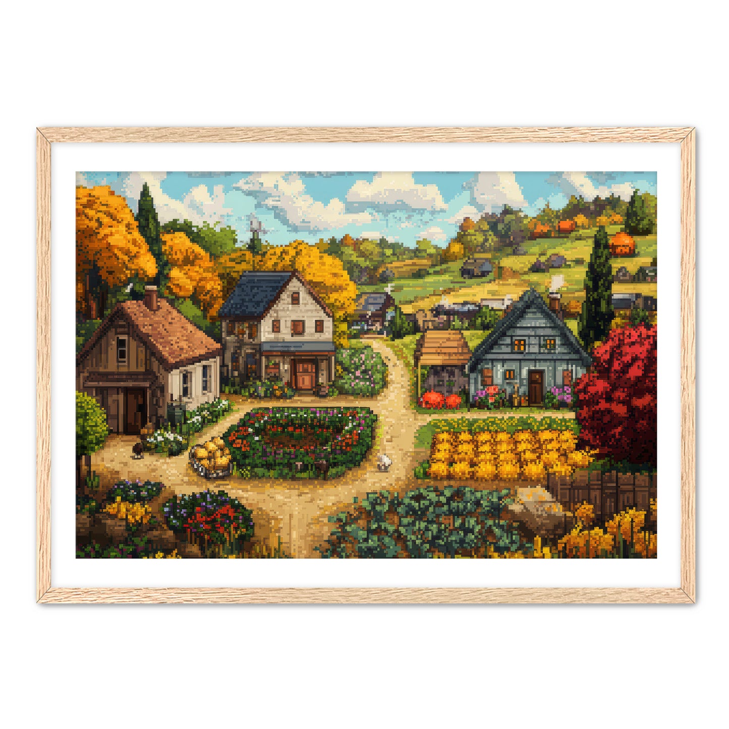 Fall in the Village Wall Art