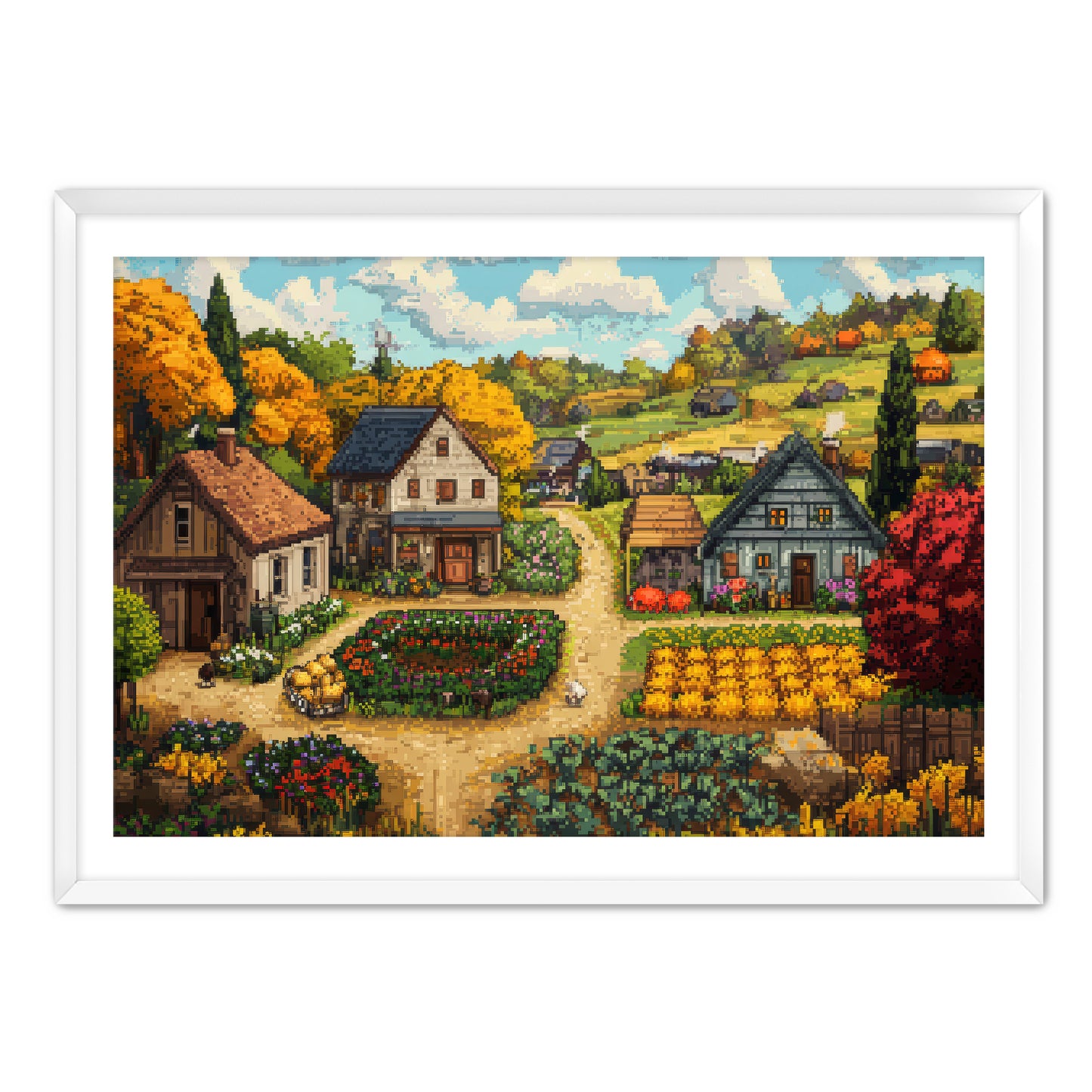 Fall in the Village Wall Art