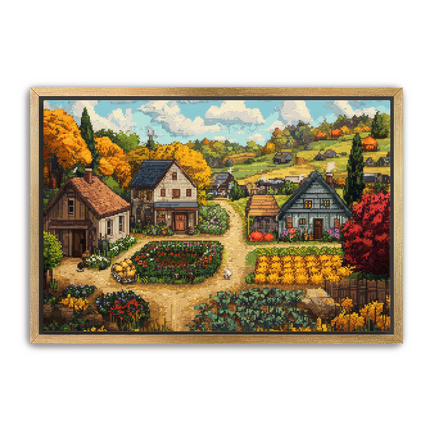 Fall in the Village Wall Art