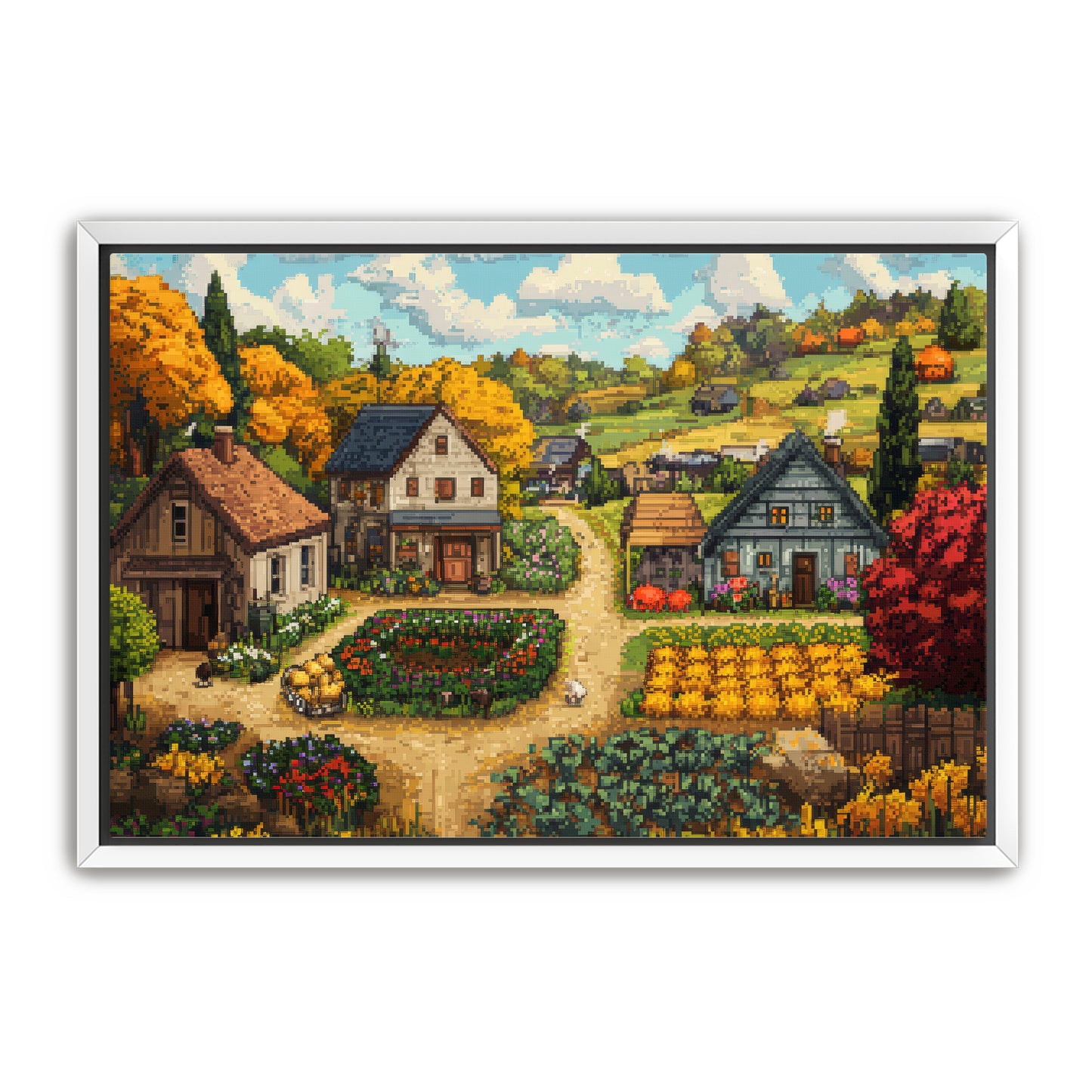 Fall in the Village Wall Art