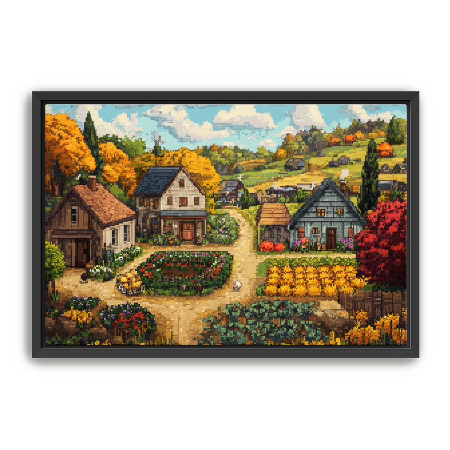 Fall in the Village Wall Art