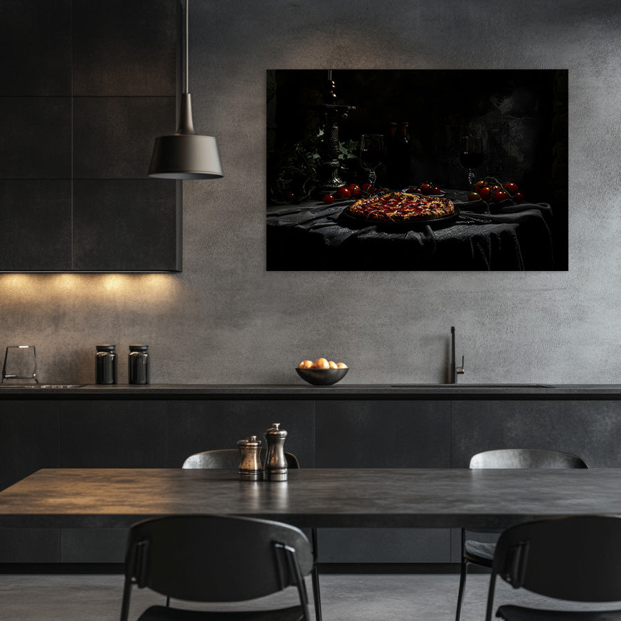 Gothic Pepperoni Pizza Wall Art