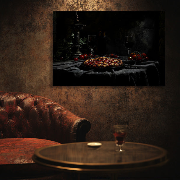 Gothic Pepperoni Pizza Wall Art