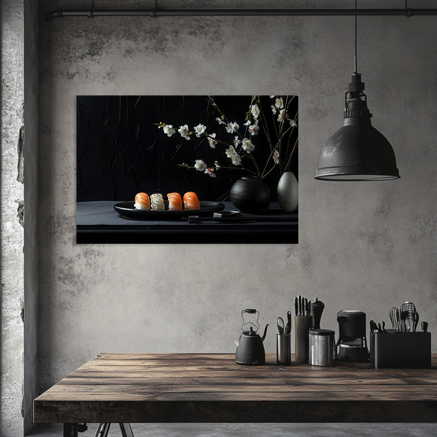 Gothic Sushi and Flowers Wall Art