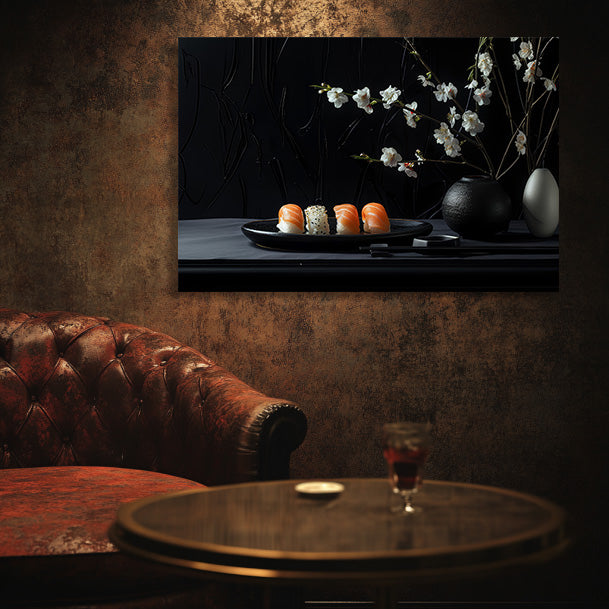 Gothic Sushi and Flowers Wall Art