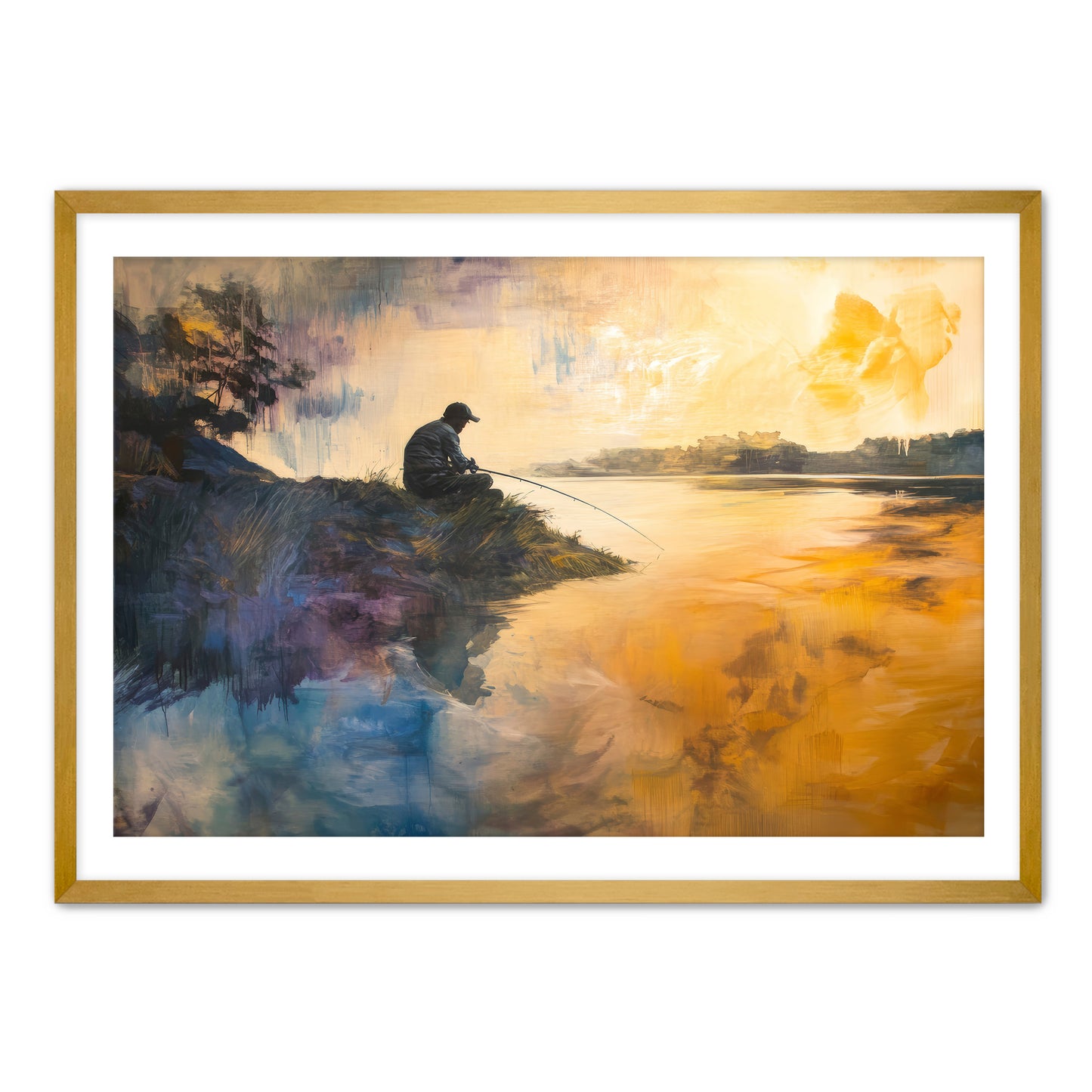 Fishing at Dawn Wall Art