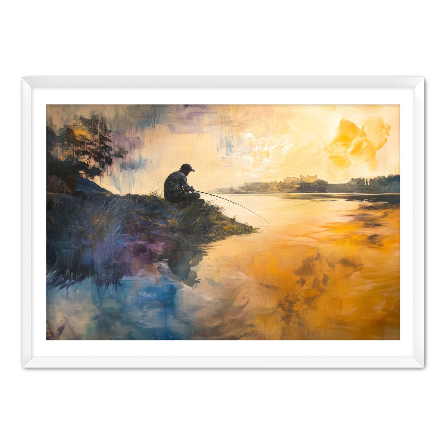 Fishing at Dawn Wall Art