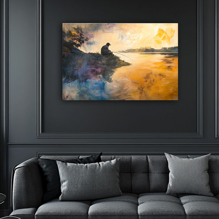 Fishing at Dawn Wall Art