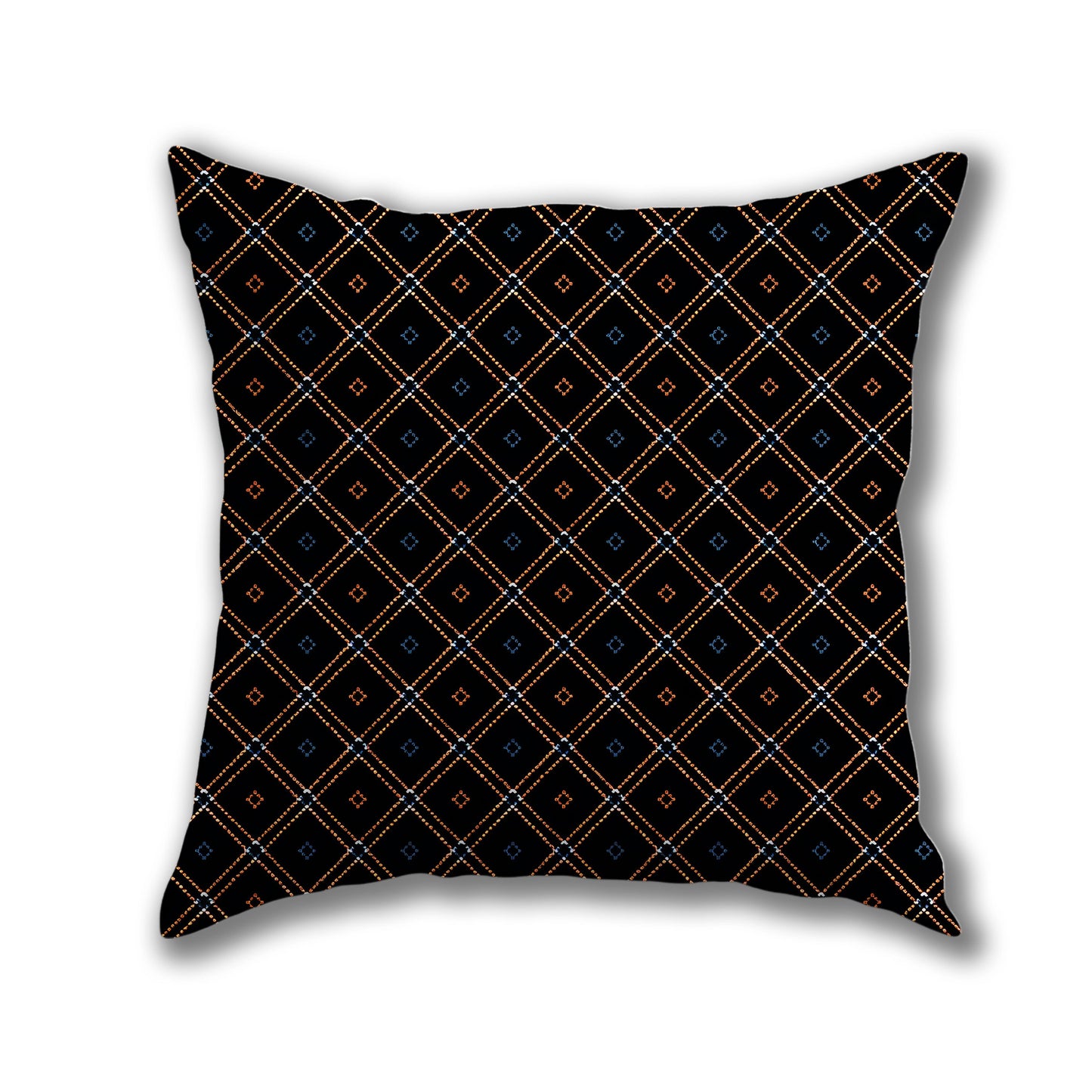 Geometric Diamond Grid Pillow