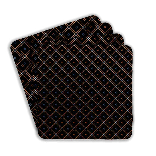 Geometric Diamond Pattern Coasters