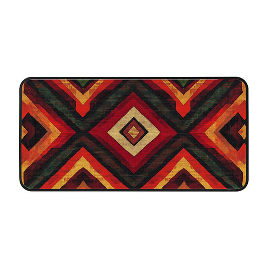 Geometric Fire Vortex Desk Mat