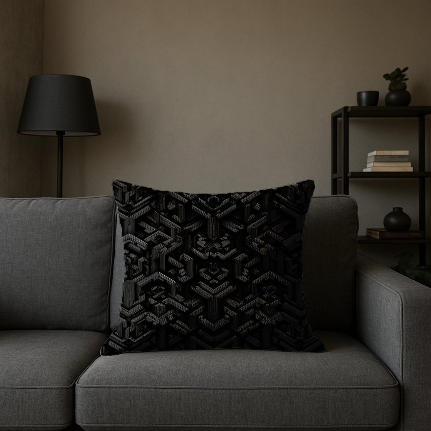 Geometric Maze Texture Pillow