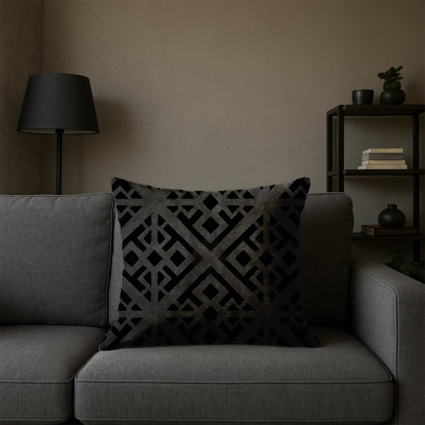 Geometric Pattern Maze Pillow