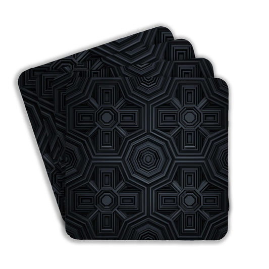 Geometric Shadow Grid Coasters