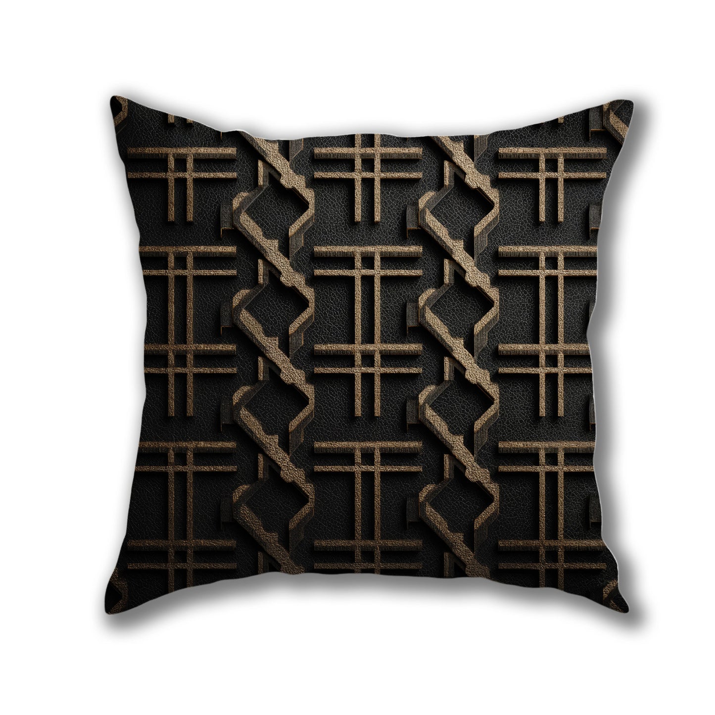 Geometric Wood Pattern Pillow