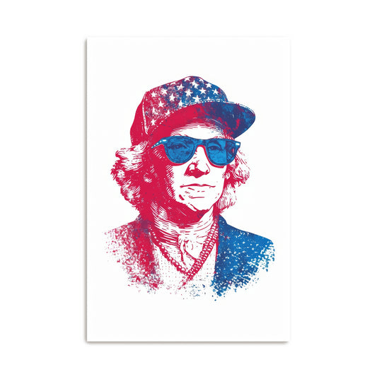 George Washington Shades Hipster Wall Art