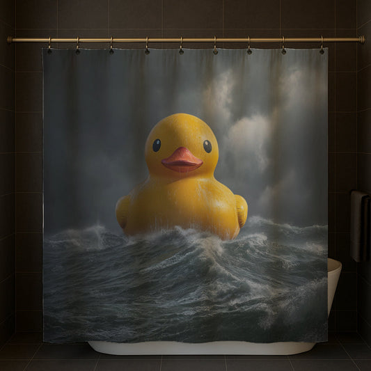Giant Duck At Sea Shower Curtain