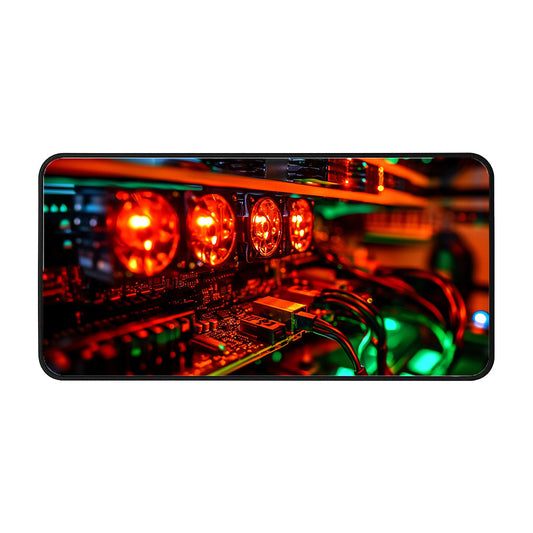 Glowing Circuitry Connection Desk Mat