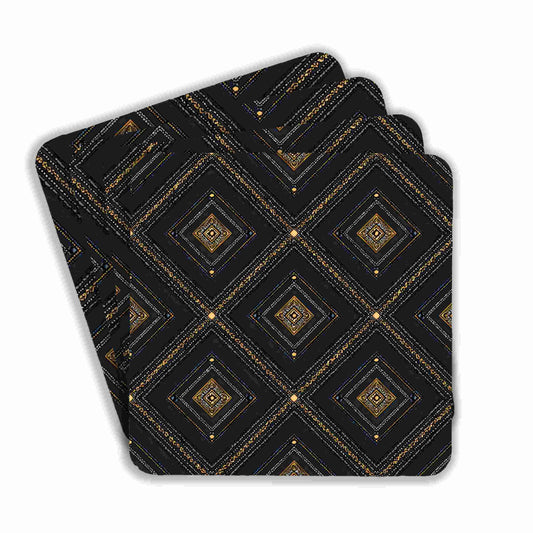 Golden Diamond Patterns Coasters