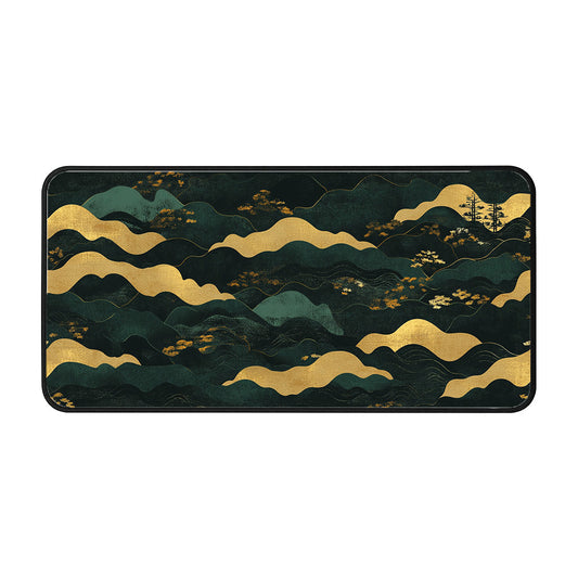 Golden Hills And Waves Desk Mat