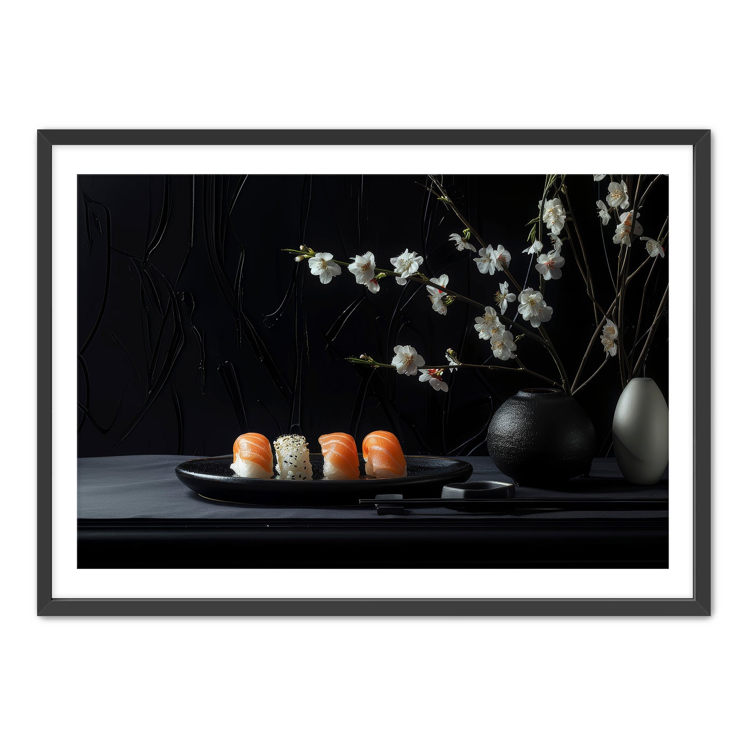Gothic Sushi and Flowers Wall Art