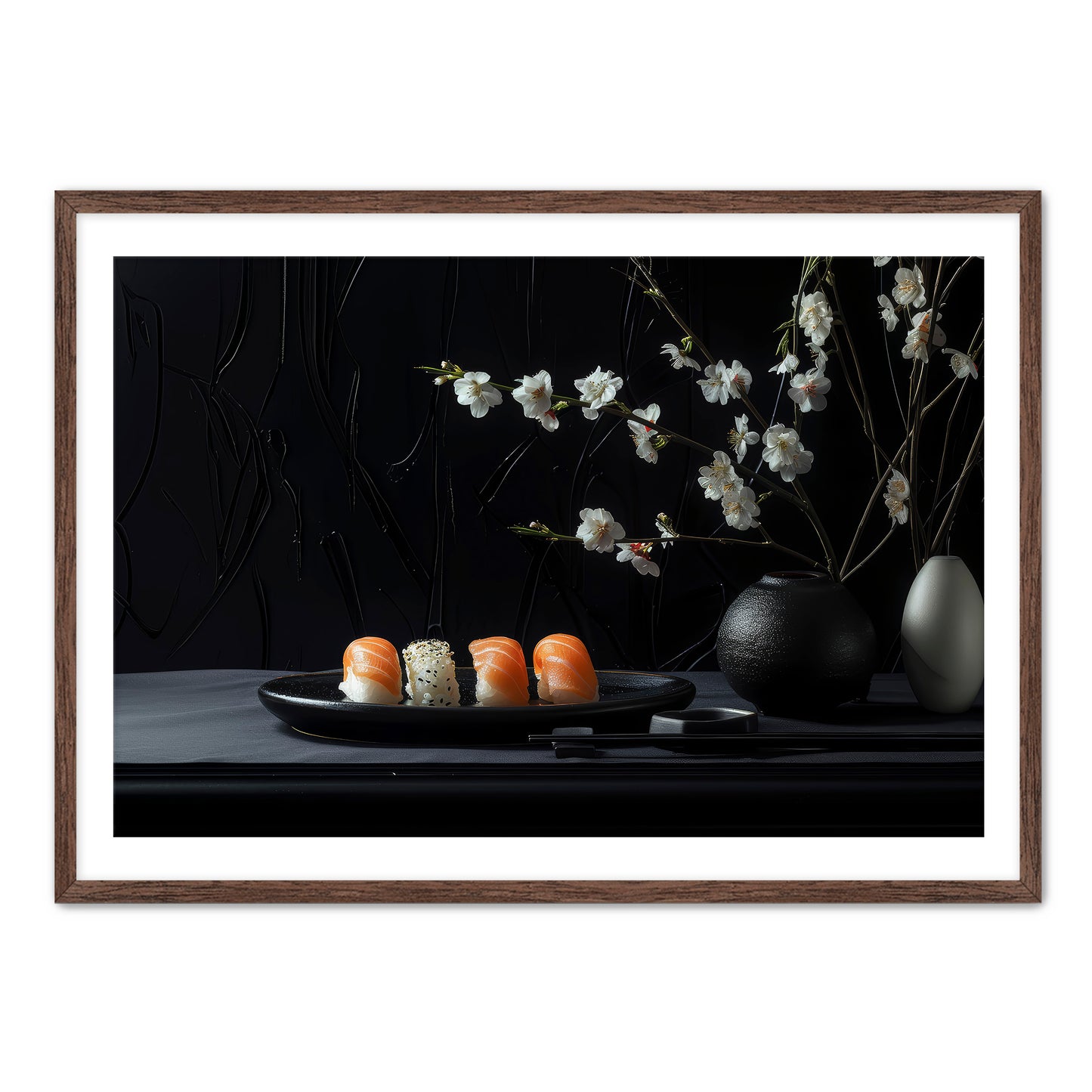 Gothic Sushi and Flowers Wall Art