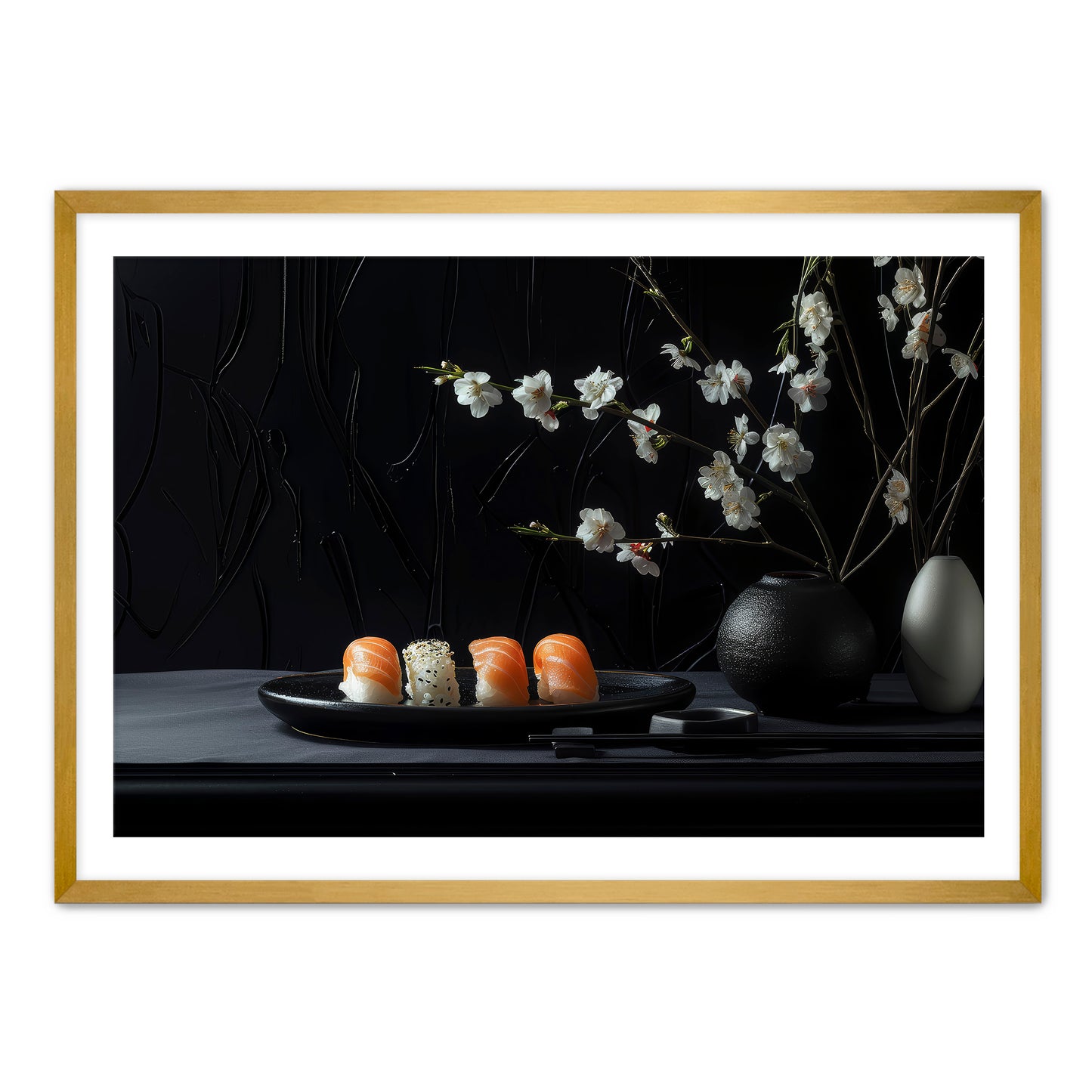 Gothic Sushi and Flowers Wall Art