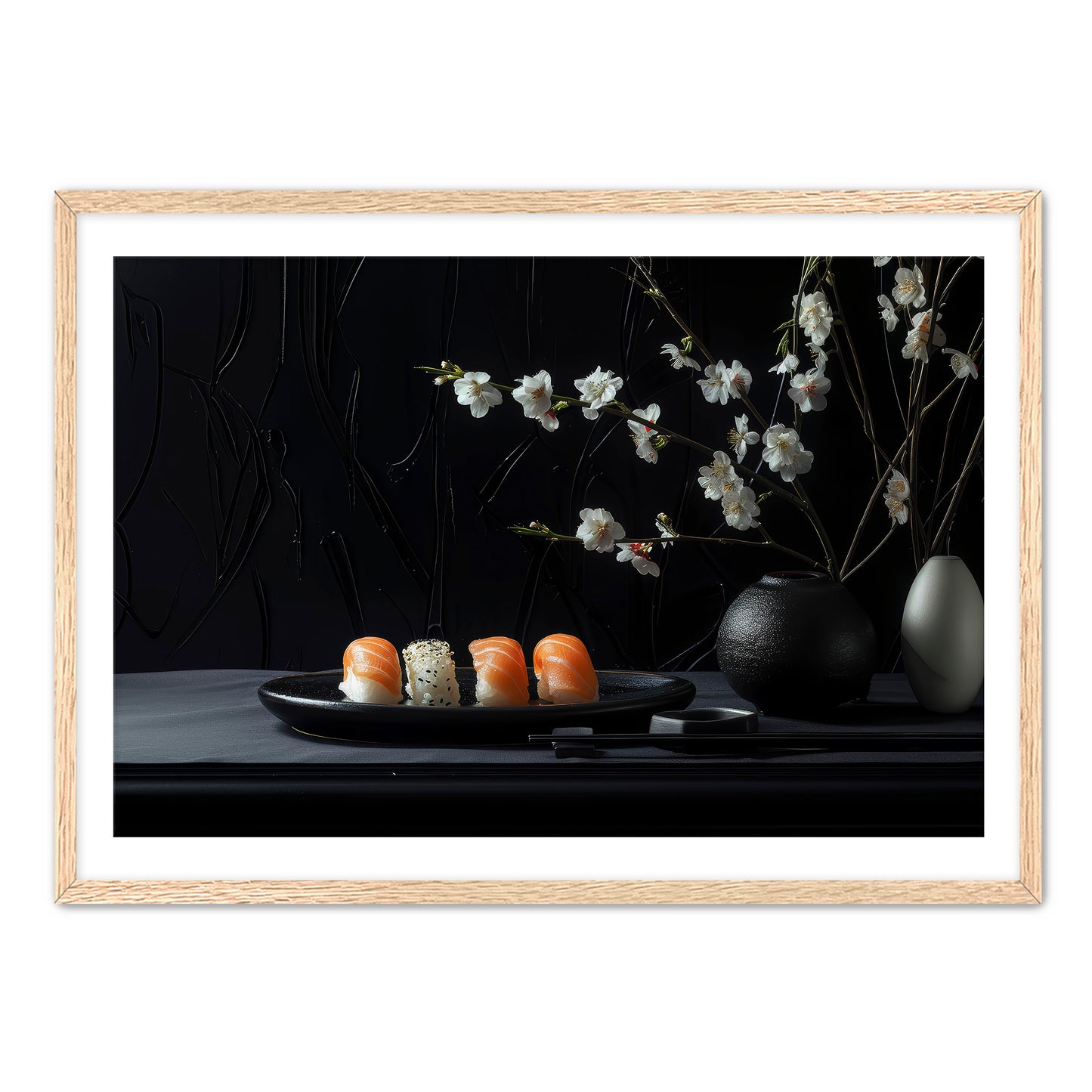 Gothic Sushi and Flowers Wall Art