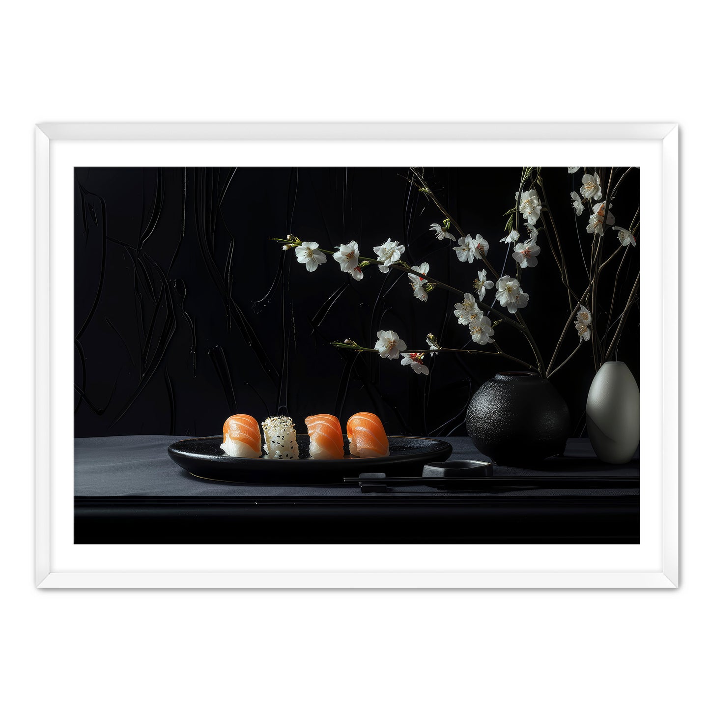 Gothic Sushi and Flowers Wall Art