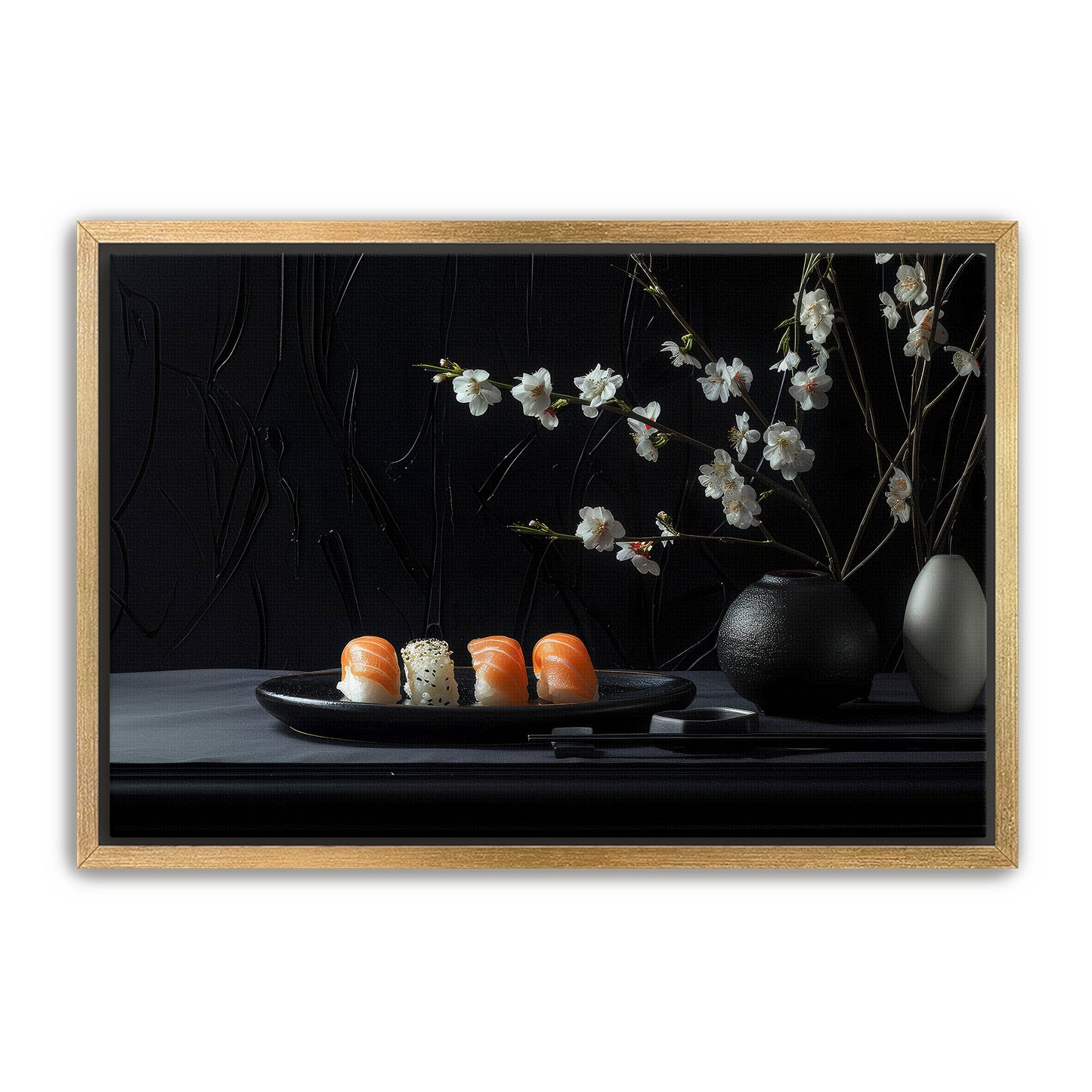 Gothic Sushi and Flowers Wall Art