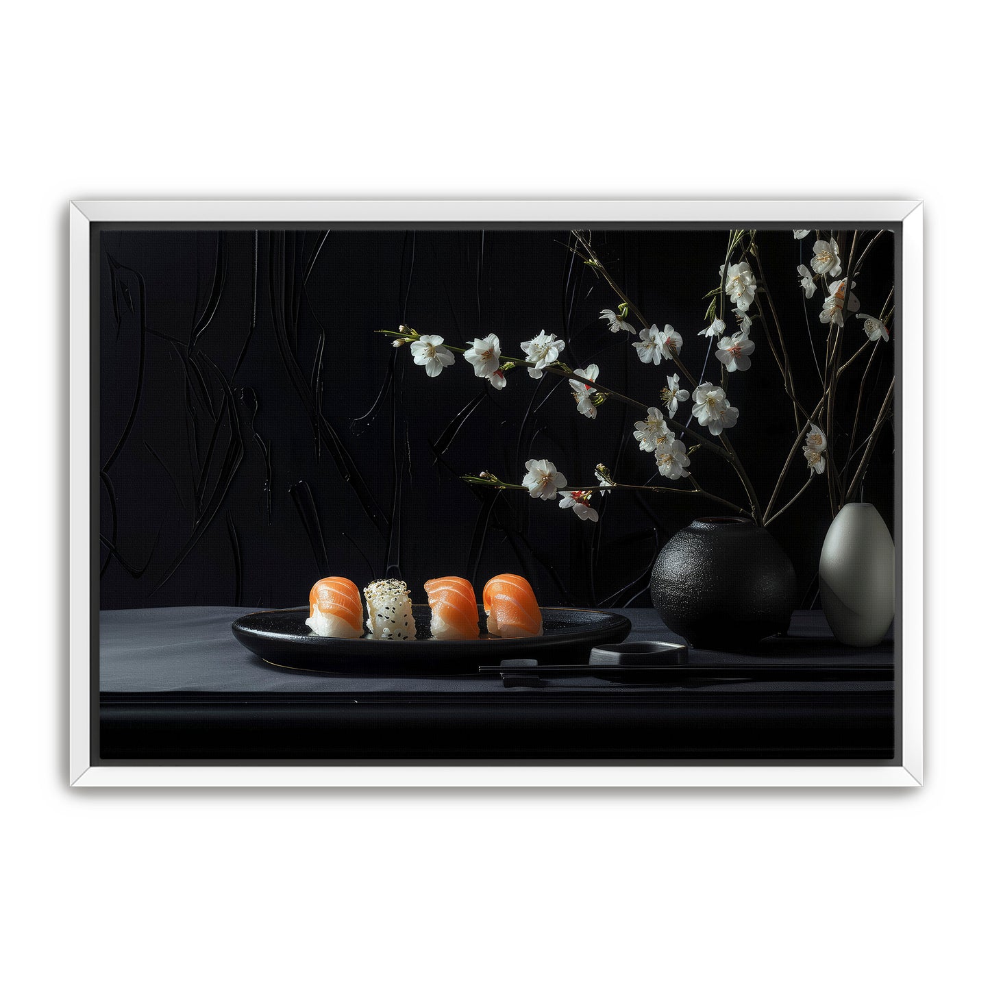 Gothic Sushi and Flowers Wall Art