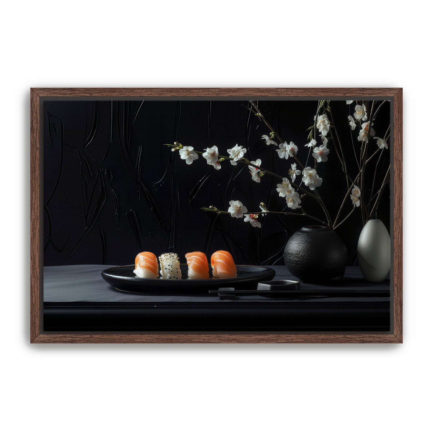 Gothic Sushi and Flowers Wall Art