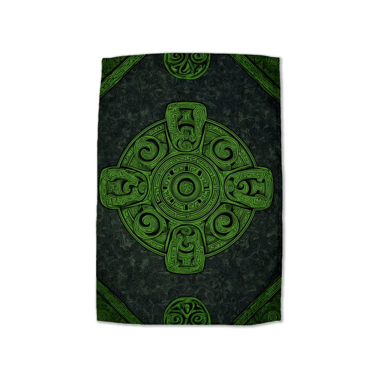 Green Spiral Mandala Hand Towel
