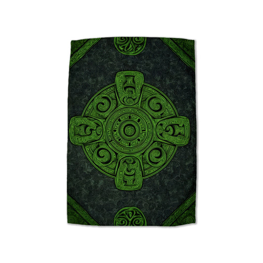 Green Spiral Mandala Hand Towel