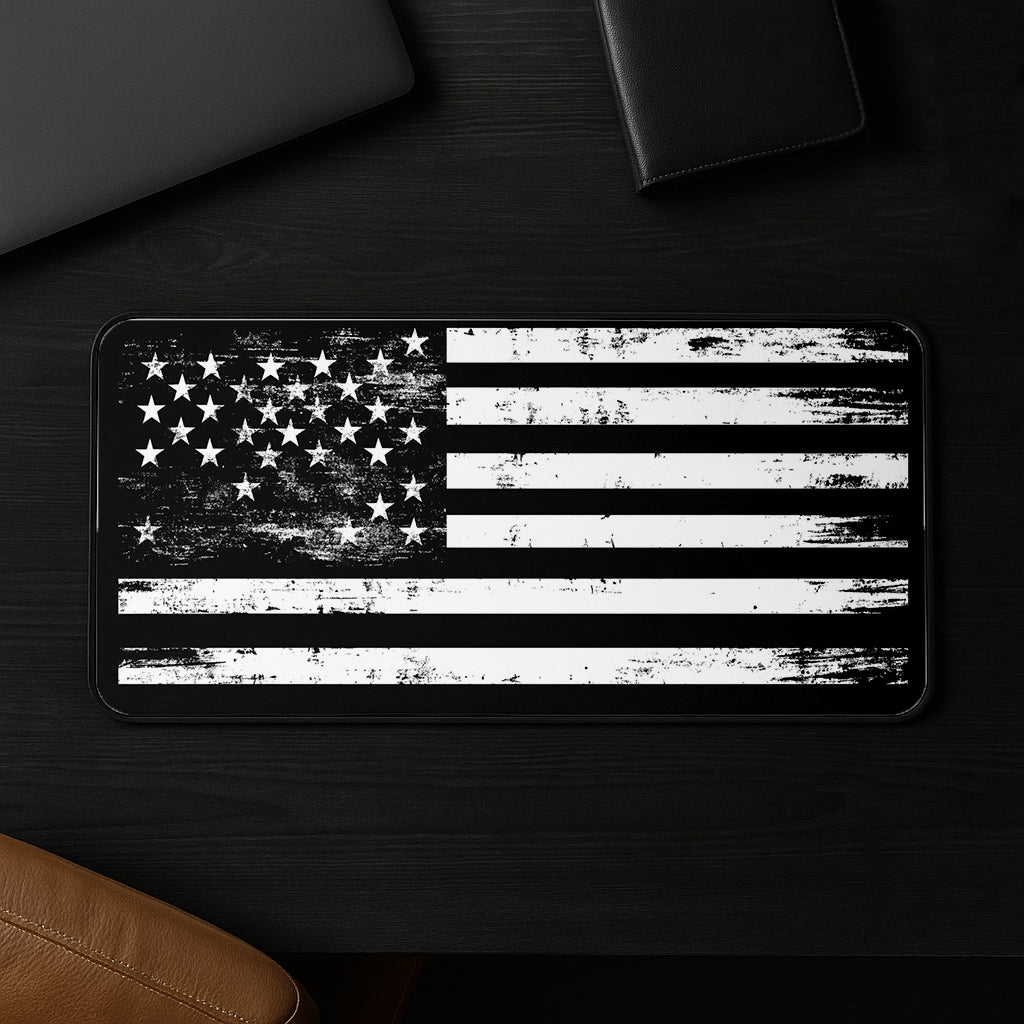 Grunge Stars And Stripes Desk Mat