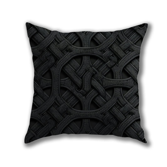 Intricate Dark Weave Pillow