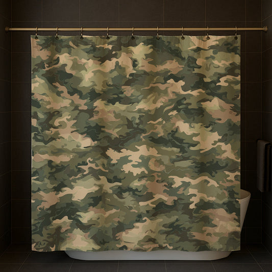 Leafy Camo Swirl Shower Curtain