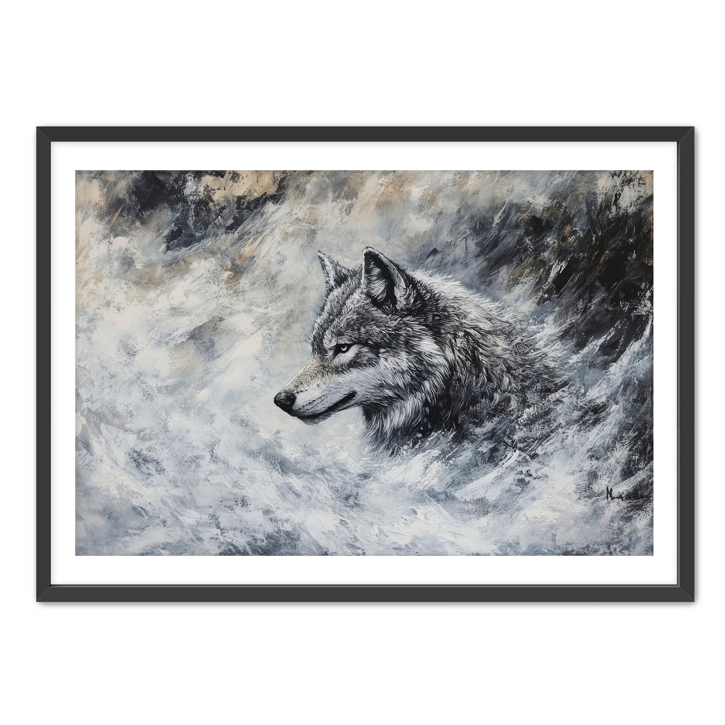 Lone Grey Wolf Wall Art