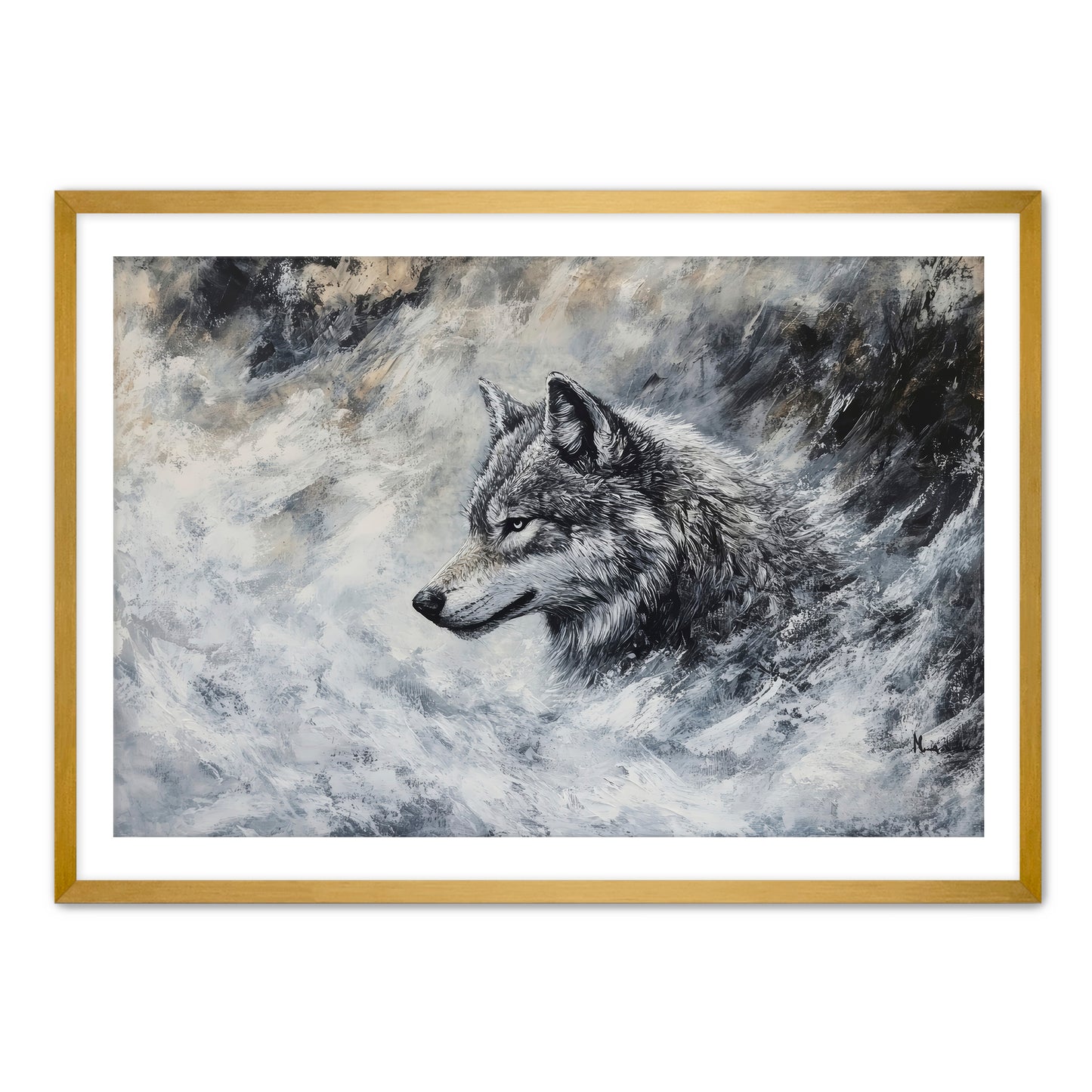 Lone Grey Wolf Wall Art