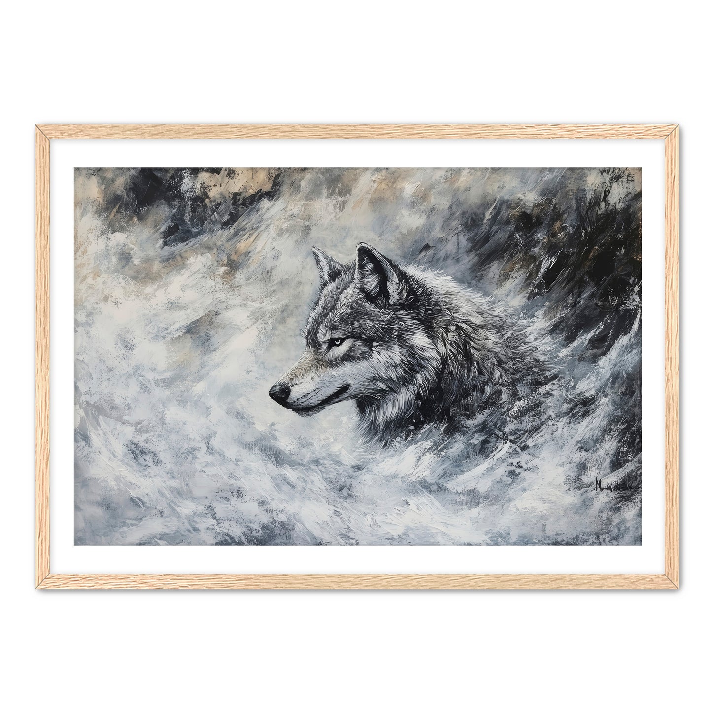 Lone Grey Wolf Wall Art