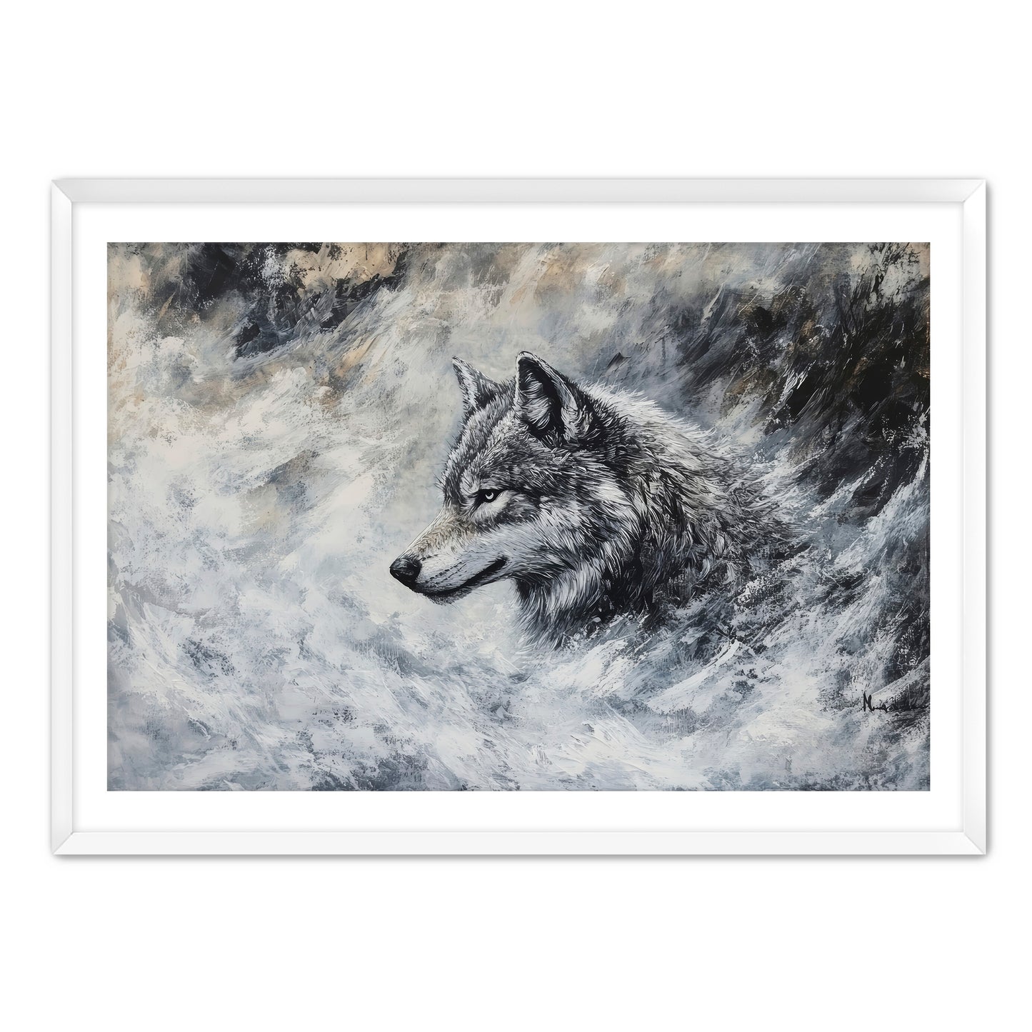 Lone Grey Wolf Wall Art