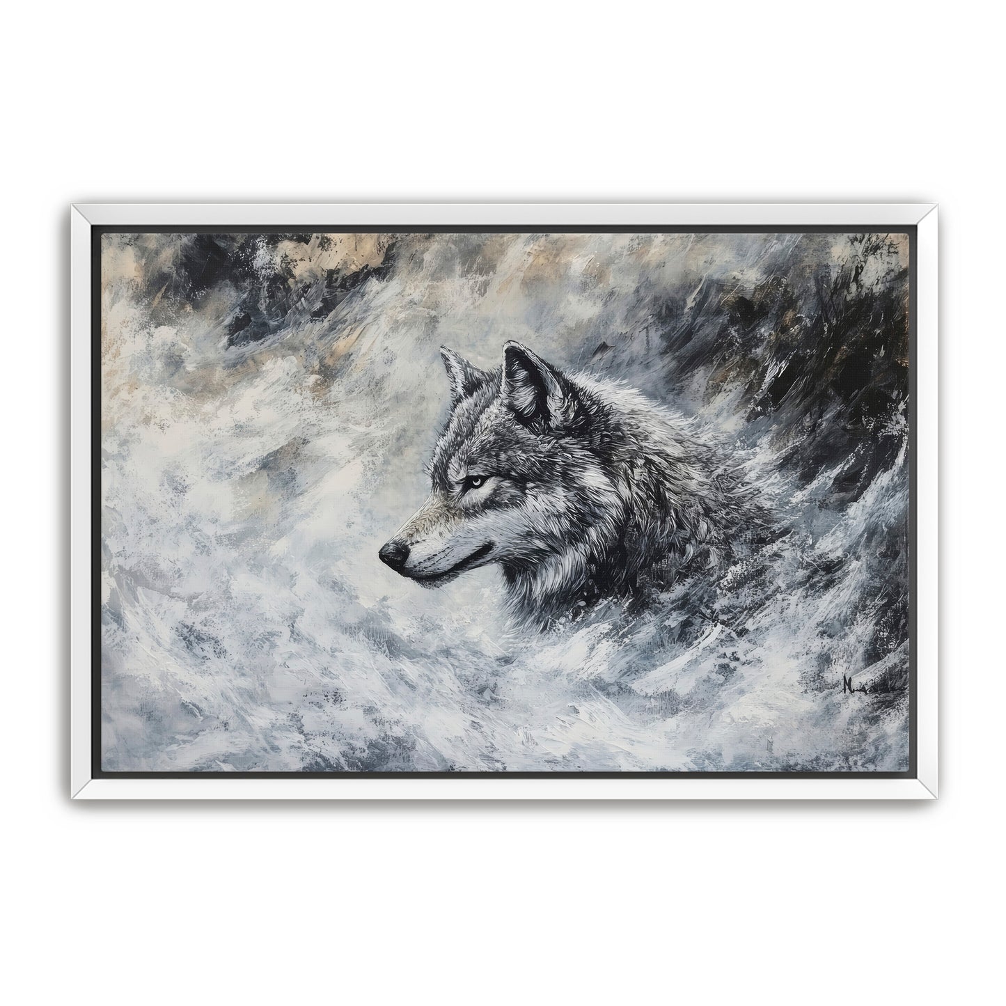 Lone Grey Wolf Wall Art