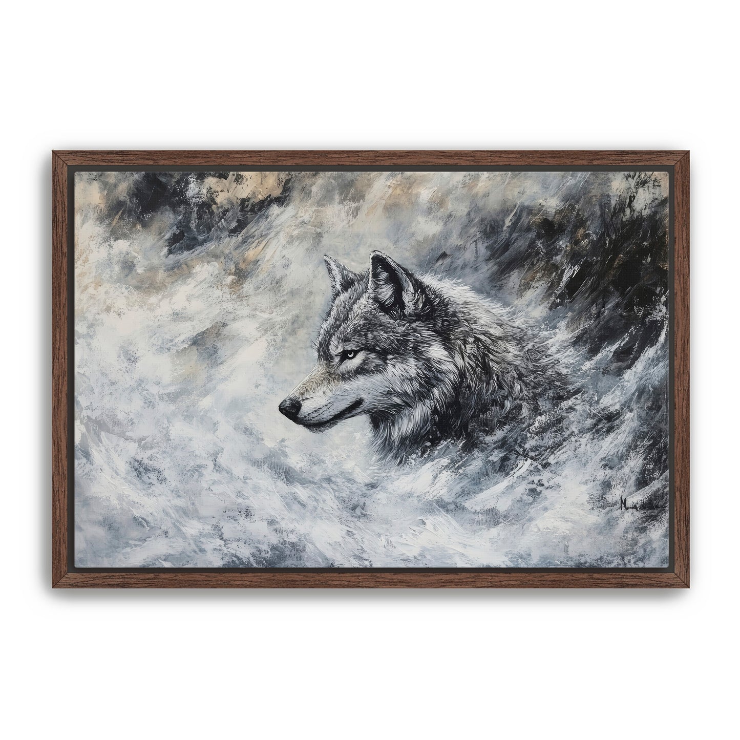 Lone Grey Wolf Wall Art